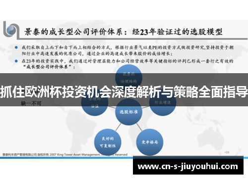 抓住欧洲杯投资机会深度解析与策略全面指导